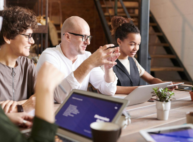 Contractors in an office environment