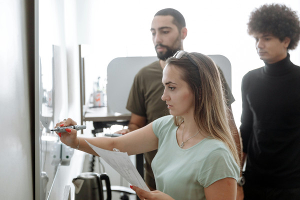 Established small business owner reviewing finances